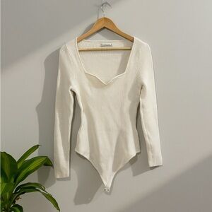 Off-White Ribbed Bodysuit